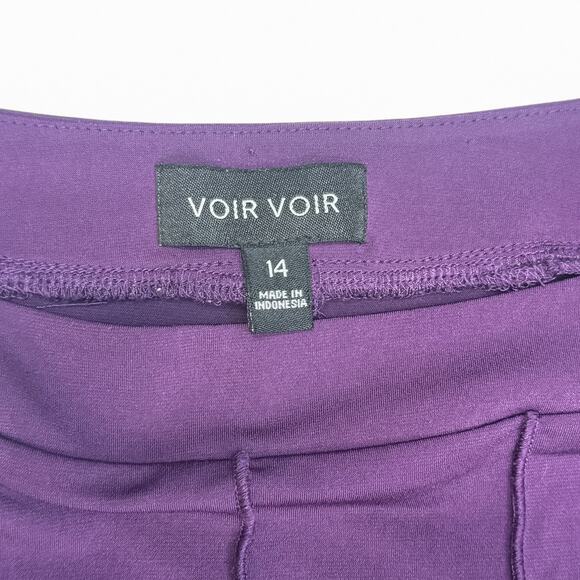 Vior Vior Women's Plum Purple Sleeveless Belted Midi Dress - Size 14 - Picture 8 of 9